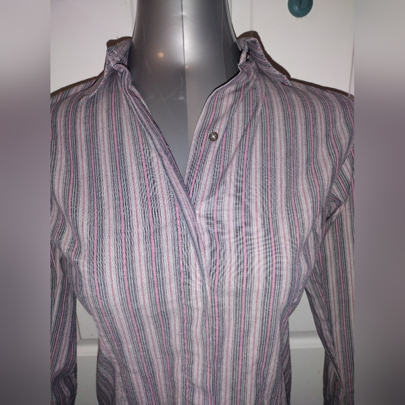 Express Pink & Grey Long Sleeve Button Up Sz 8 - Picture 4 of 6